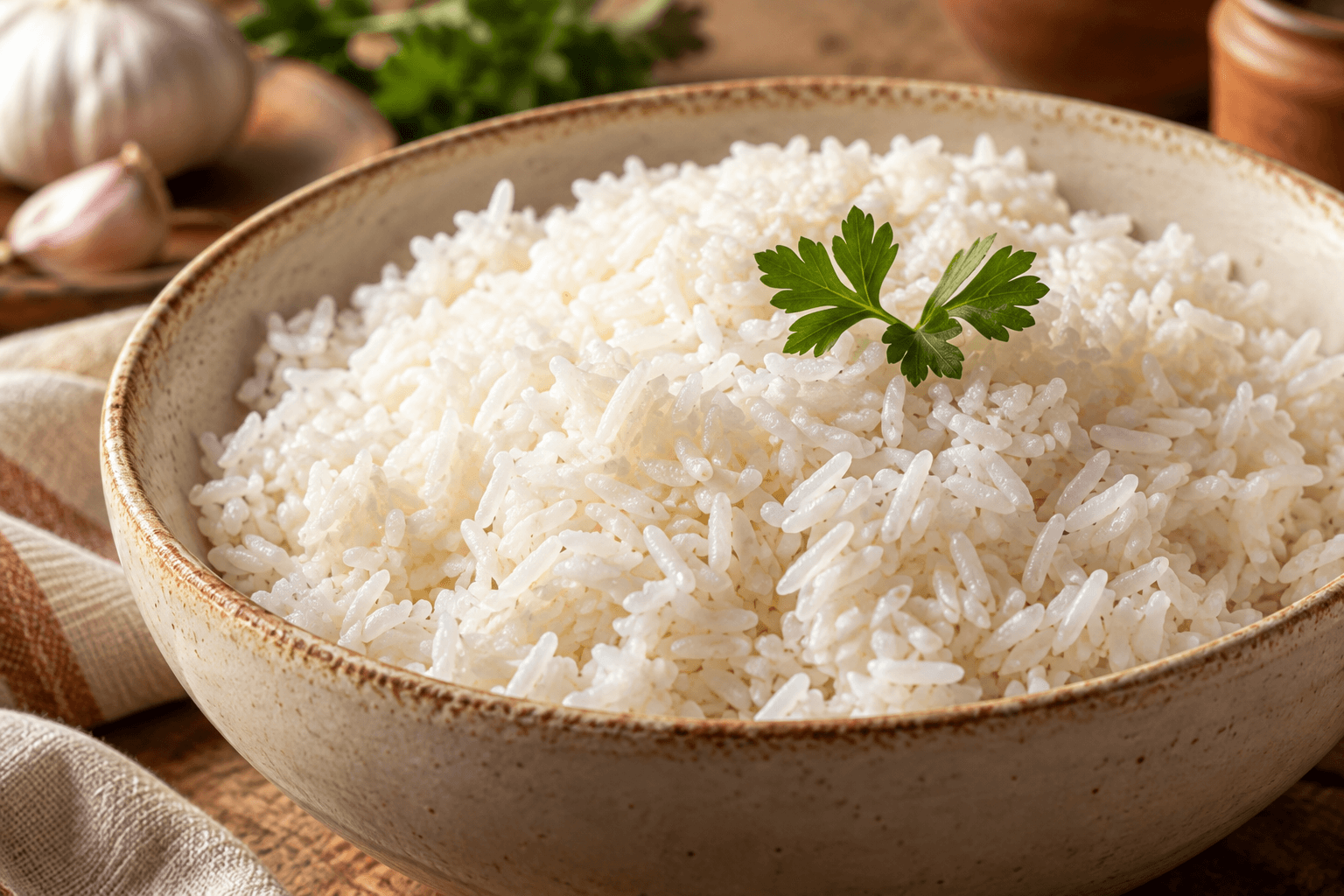 Fluffy white rice