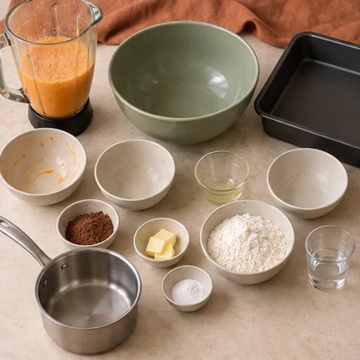 Visual guide for brazilian carrot cake: Blend the liquids.