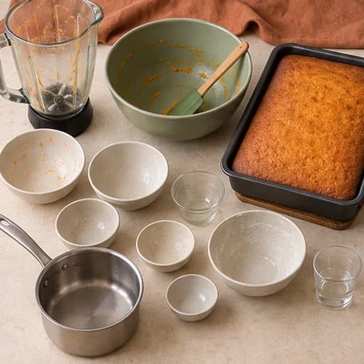 Visual guide for brazilian carrot cake: Bake and cool until warm.
