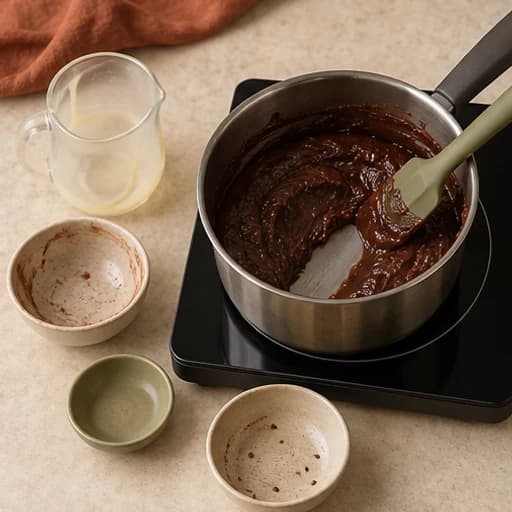 Visual guide for brigadeiro truffles: Reach rolling consistency