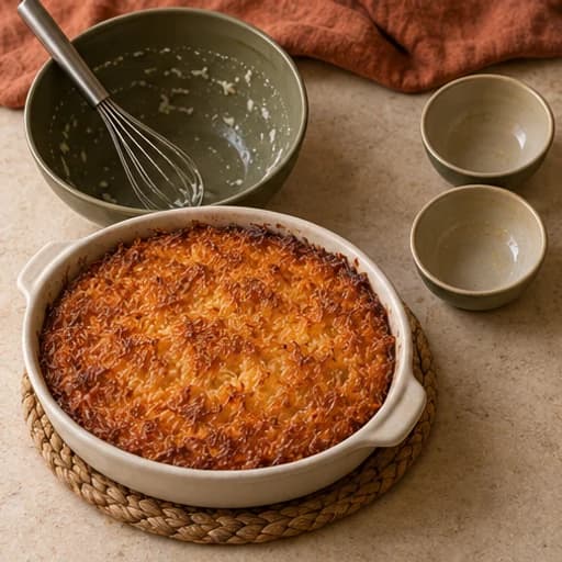 Visual guide for baked cocada: Bake until golden
