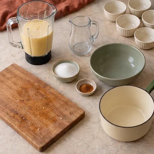Visual guide for curau (fresh corn pudding): Blend with milk.