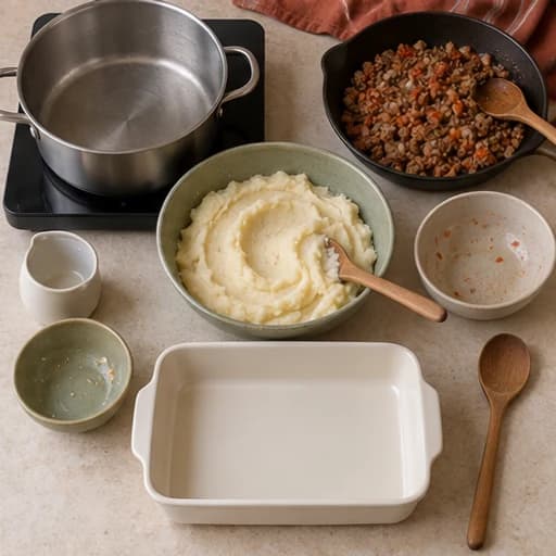 Visual guide for beef escondidinho: Prepare the filling.