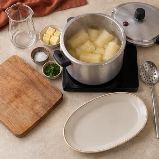 Visual guide for butter cassava: Wait and check.