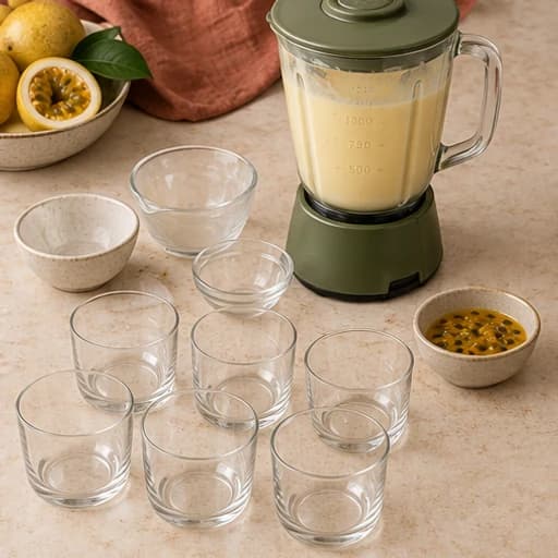 Visual guide for passion fruit mousse: Blend until smooth