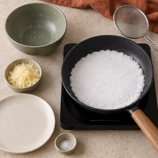 Visual guide for cheese tapioca: Make a thin layer.