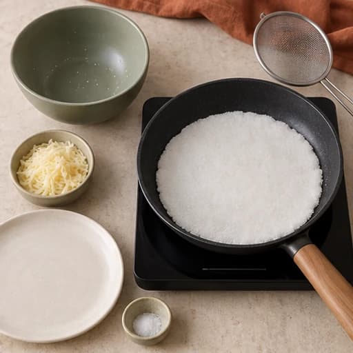 Visual guide for cheese tapioca: Let the tapioca hold together.