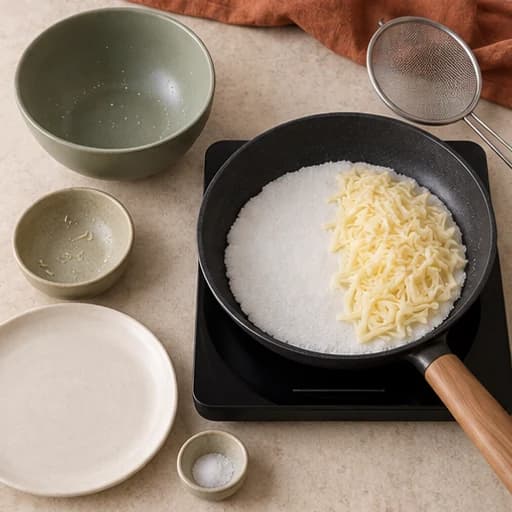 Visual guide for cheese tapioca: Add the filling.