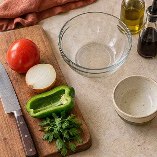 Visual guide for fresh brazilian vinaigrette salsa: Wash the vegetables.